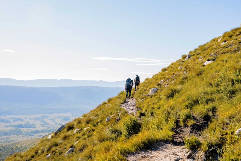hiking in the mountains