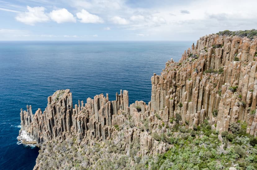 Dolerite columns at Cape Raoul