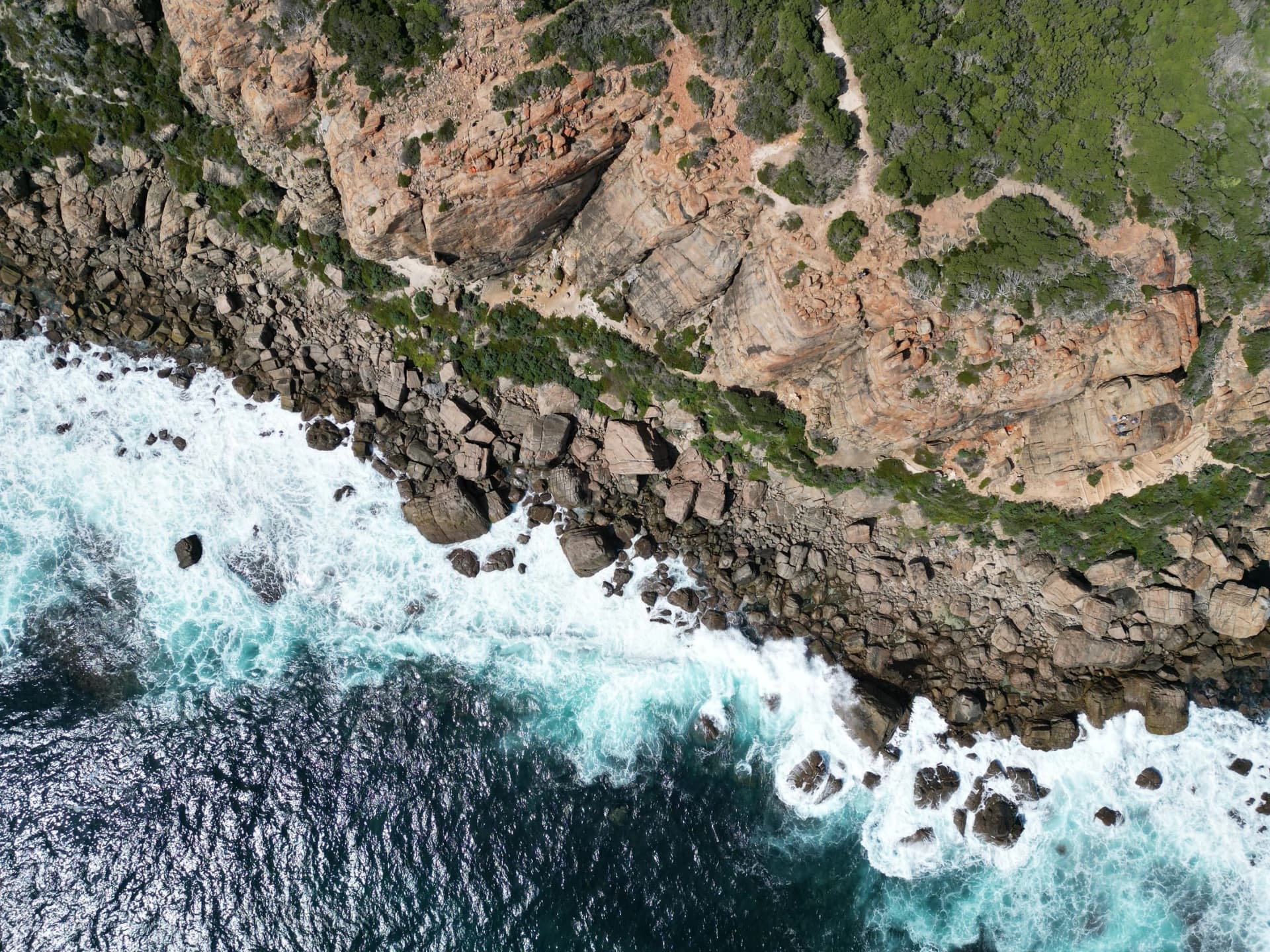 Wilyabrup sea cliffs from above