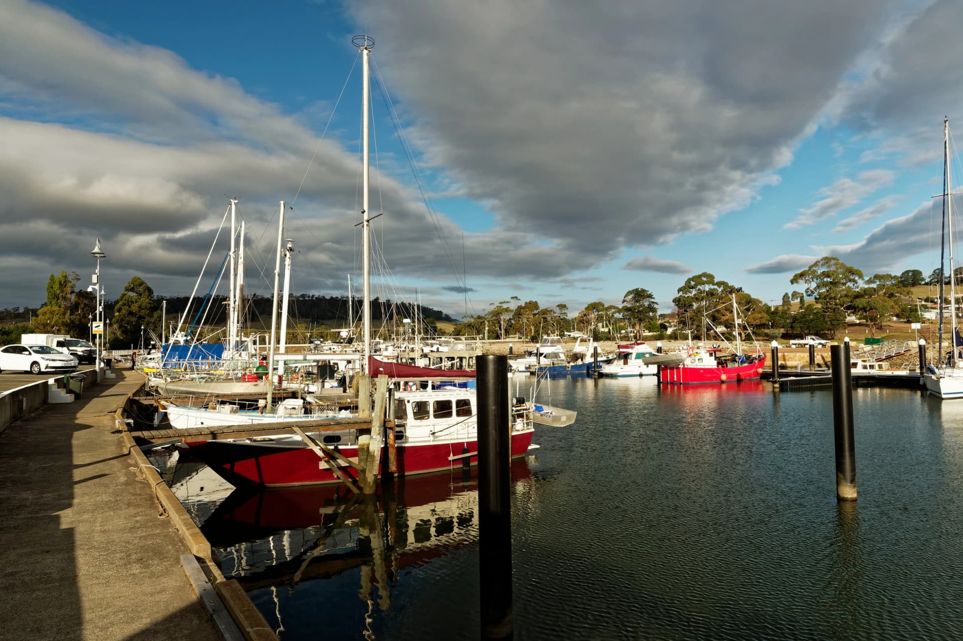 Triabunna harbour and the Maria Island ferry