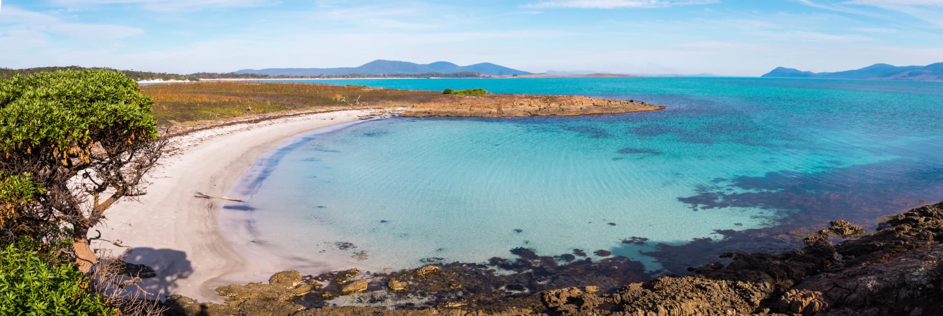 Clear water off a Maria Island beach