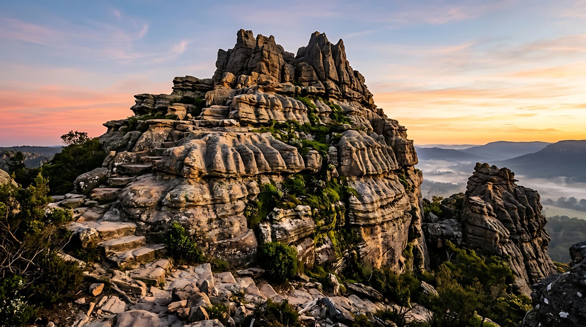 Sandstone tors at sunrise