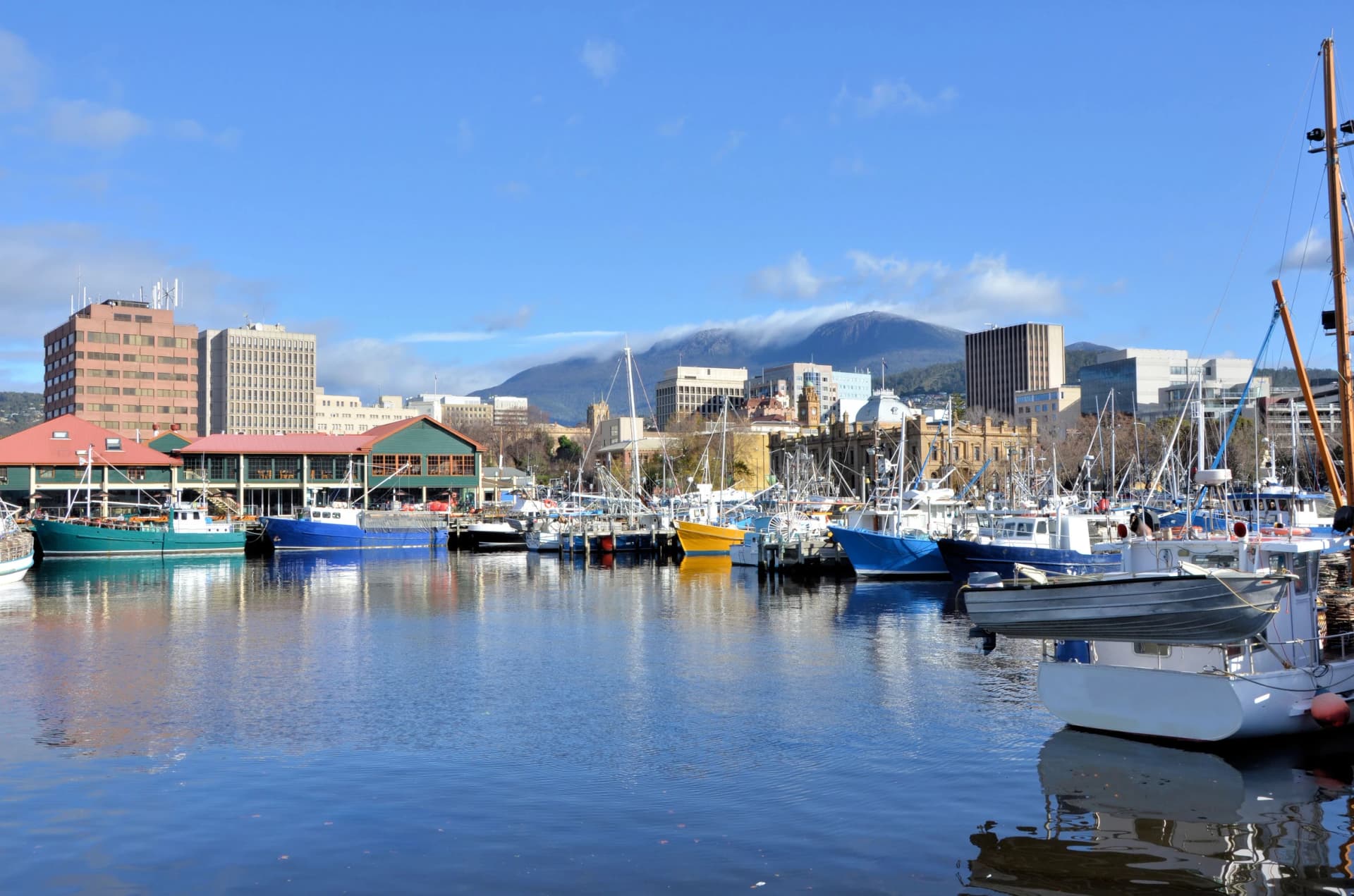 Hobart harbour in winter