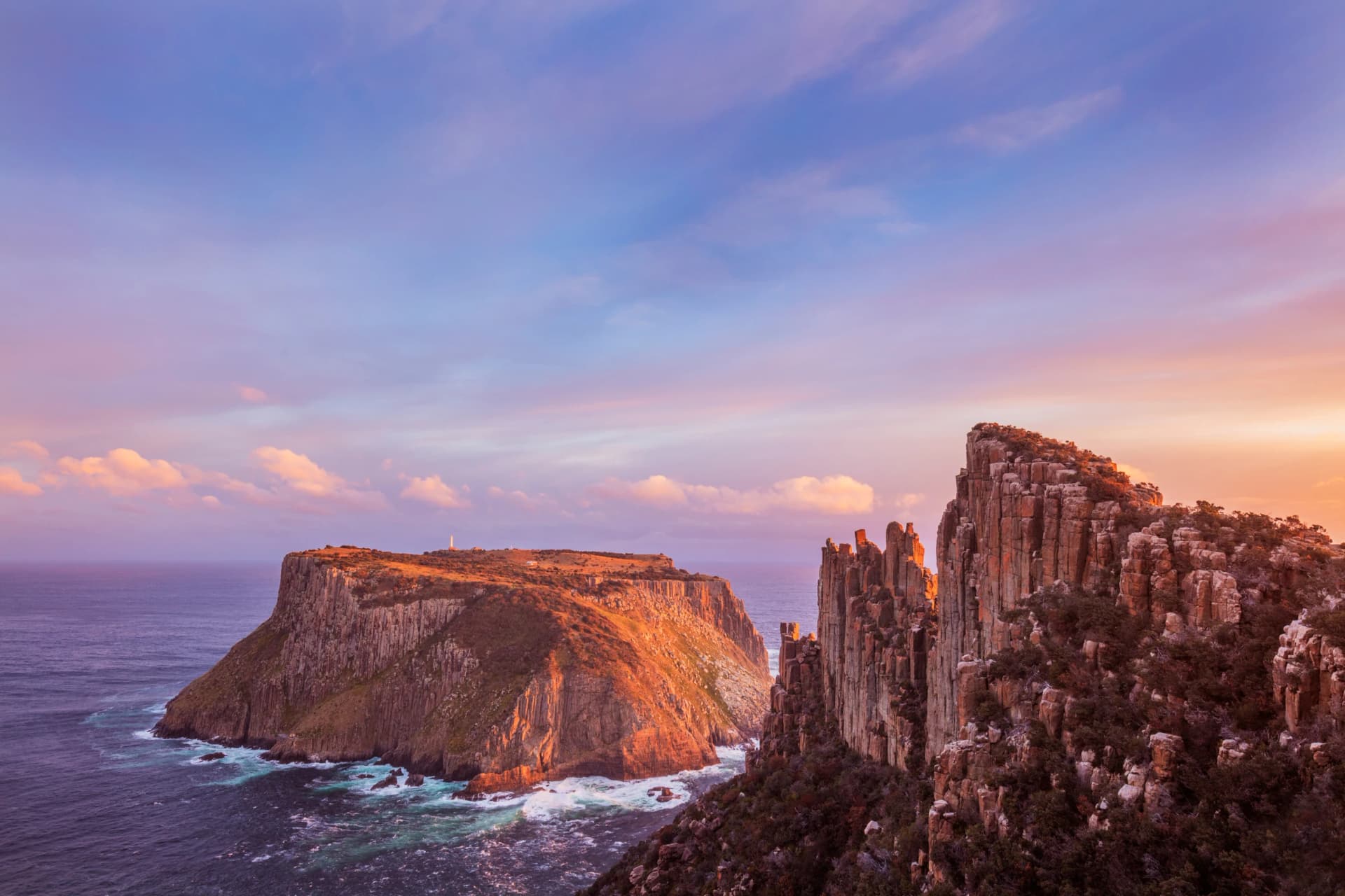 Tasman Island and the Blade at sunset