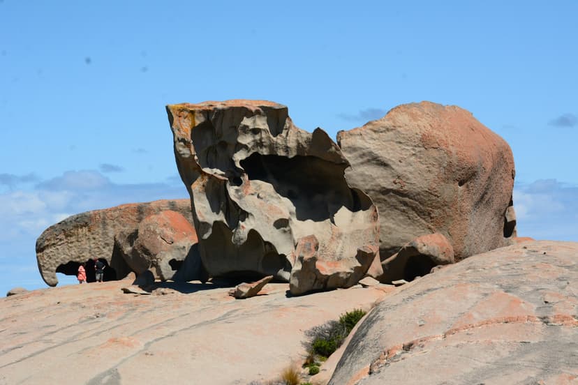 Orange lichen on the Remarkable Rocks