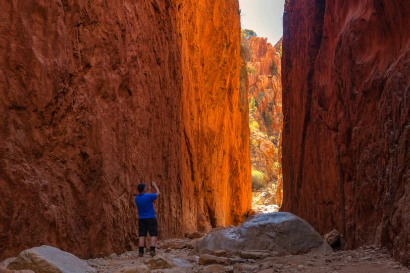 Between the walls of Standley Chasm