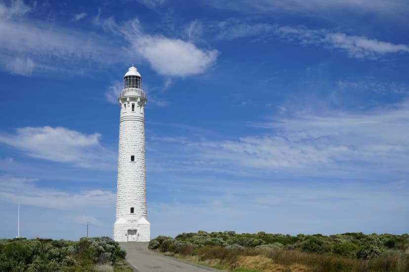 Cape Leeuwin Lighthouse against the clouds