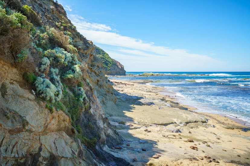 Walk the rock shelves of Wreck Beach