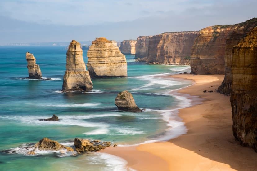 The Twelve Apostles above the beach