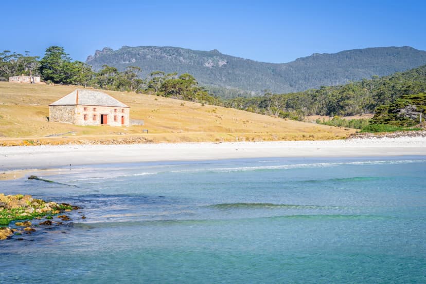 Darlington by the beach on Maria Island