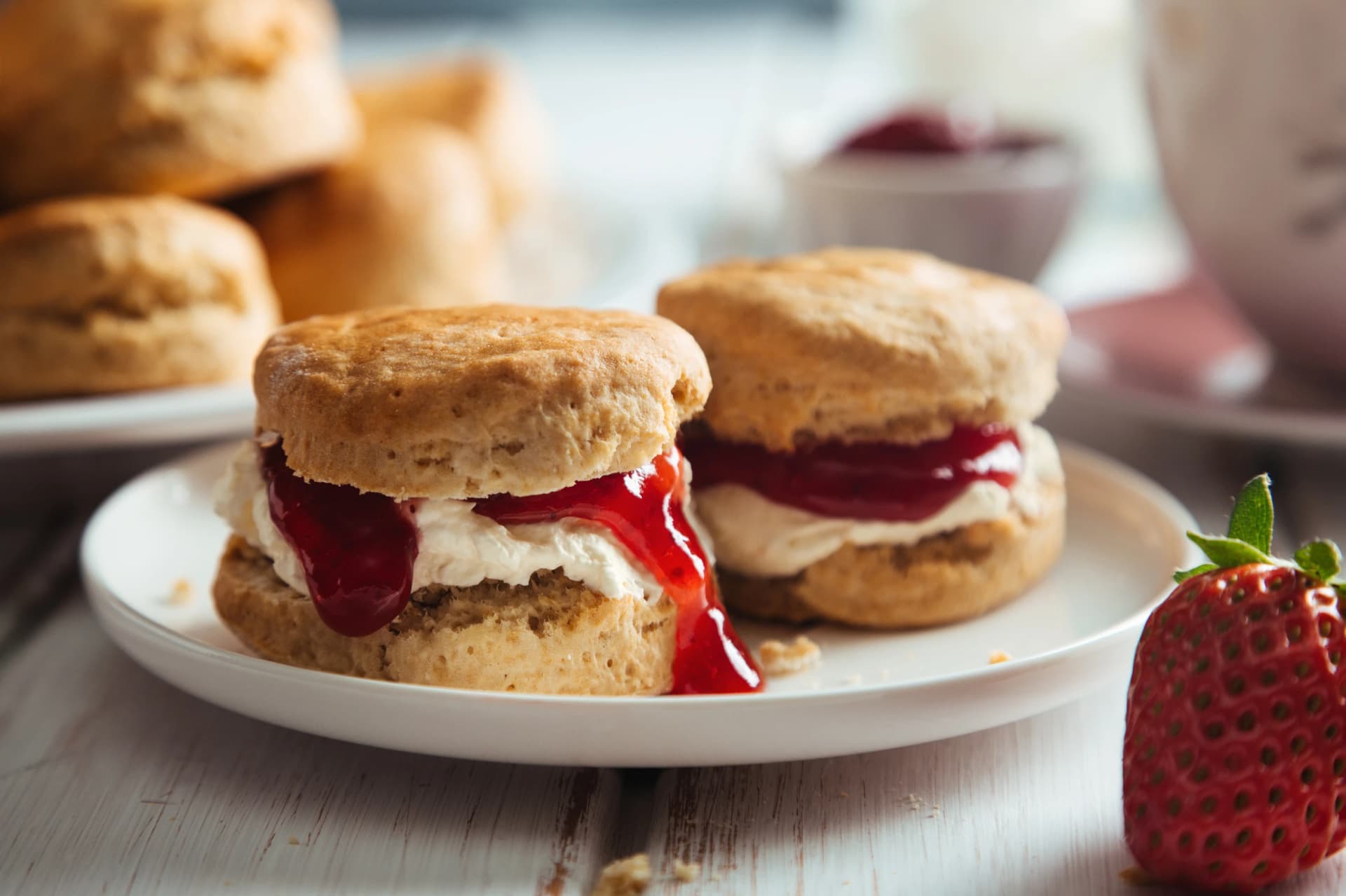 Scones with jam and cream