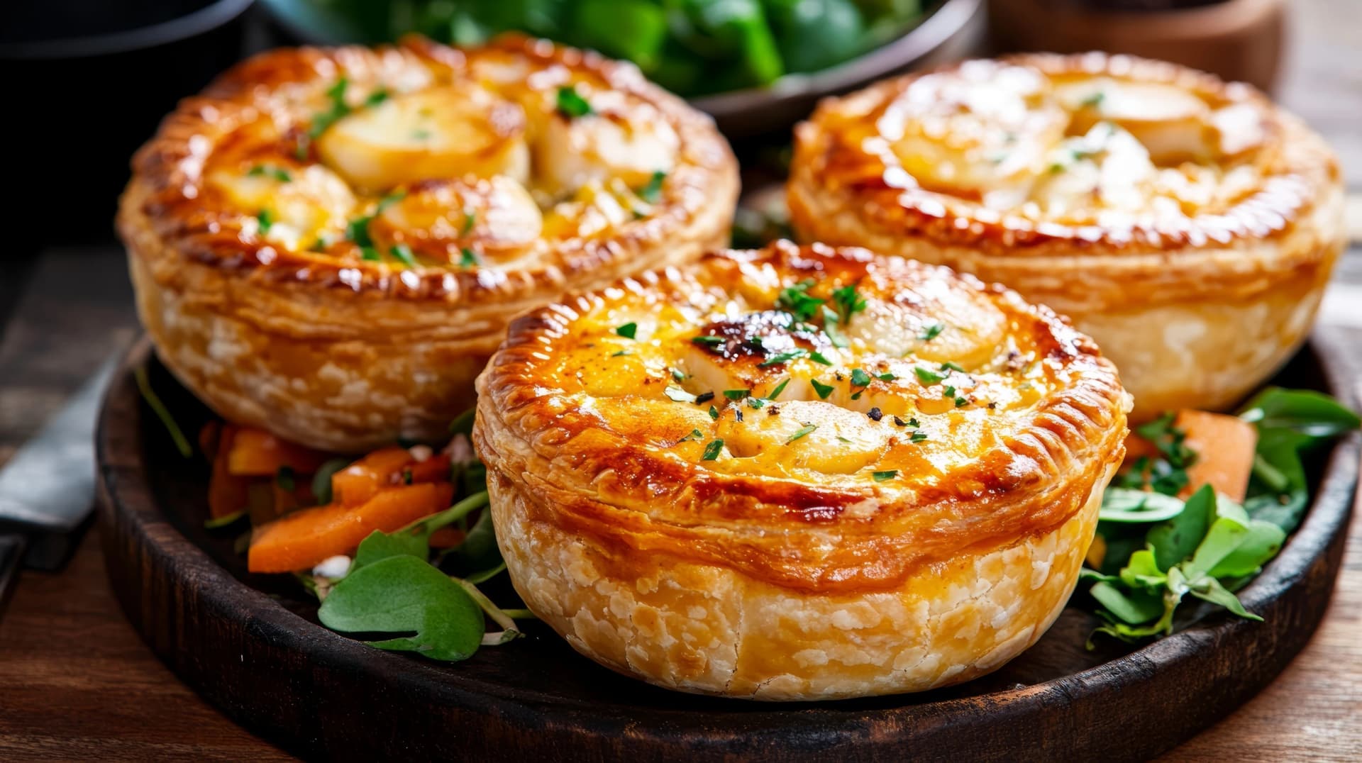 Tasmanian curried scallop pies