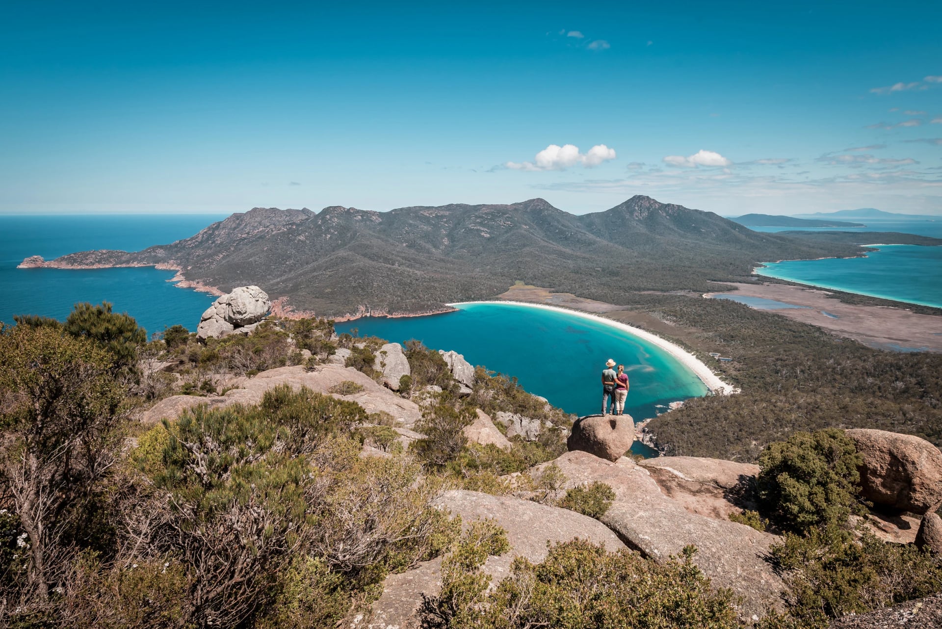 Look over Wineglass Bay from Mount Amos