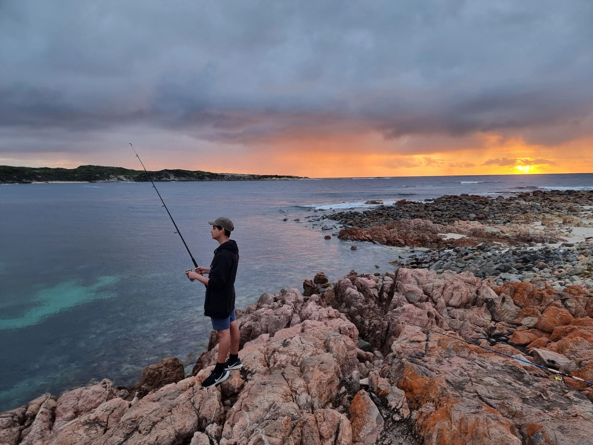 Fishing at sunset in Gracetown