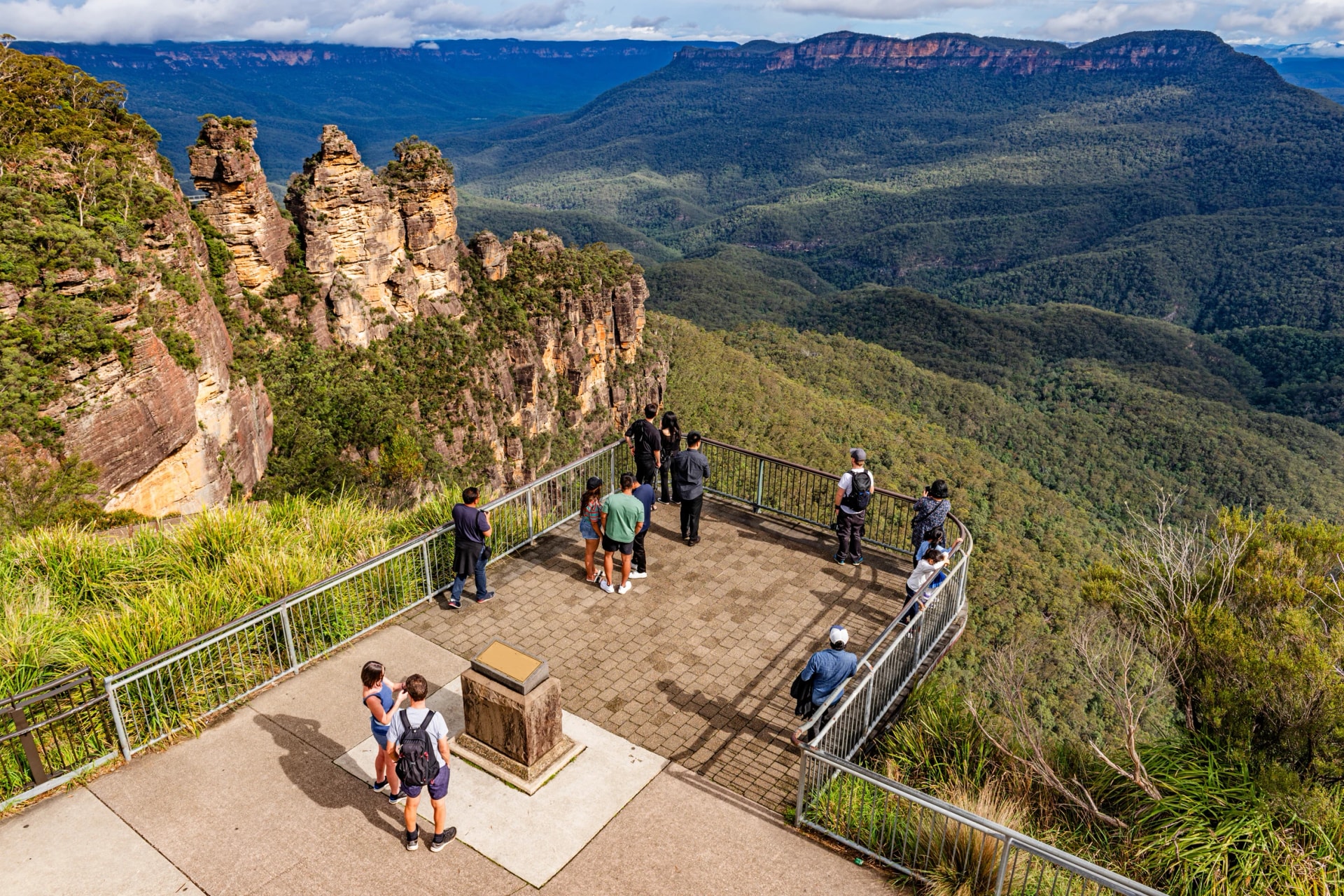 Walkers at Echo Point lookout