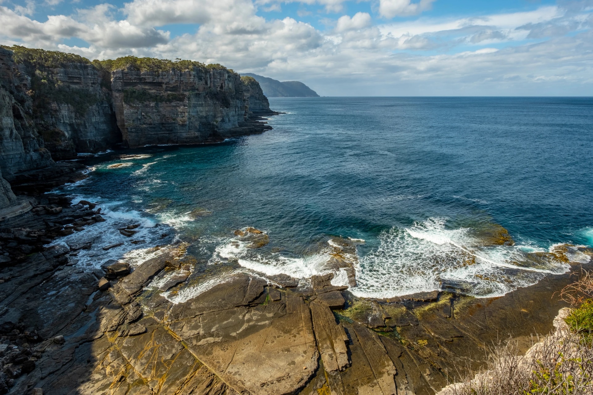 Cliffs on the Waterfall Bay track
