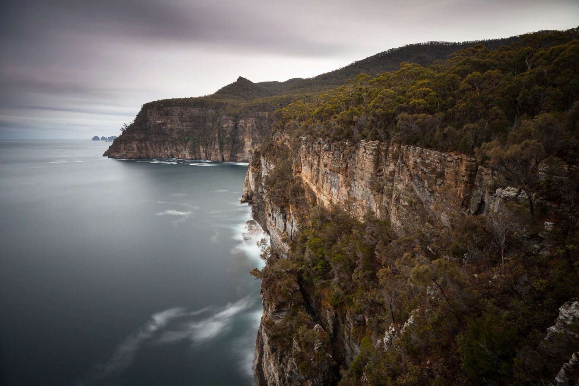 Waterfall Bay cliffs with Cape Hauy beyond