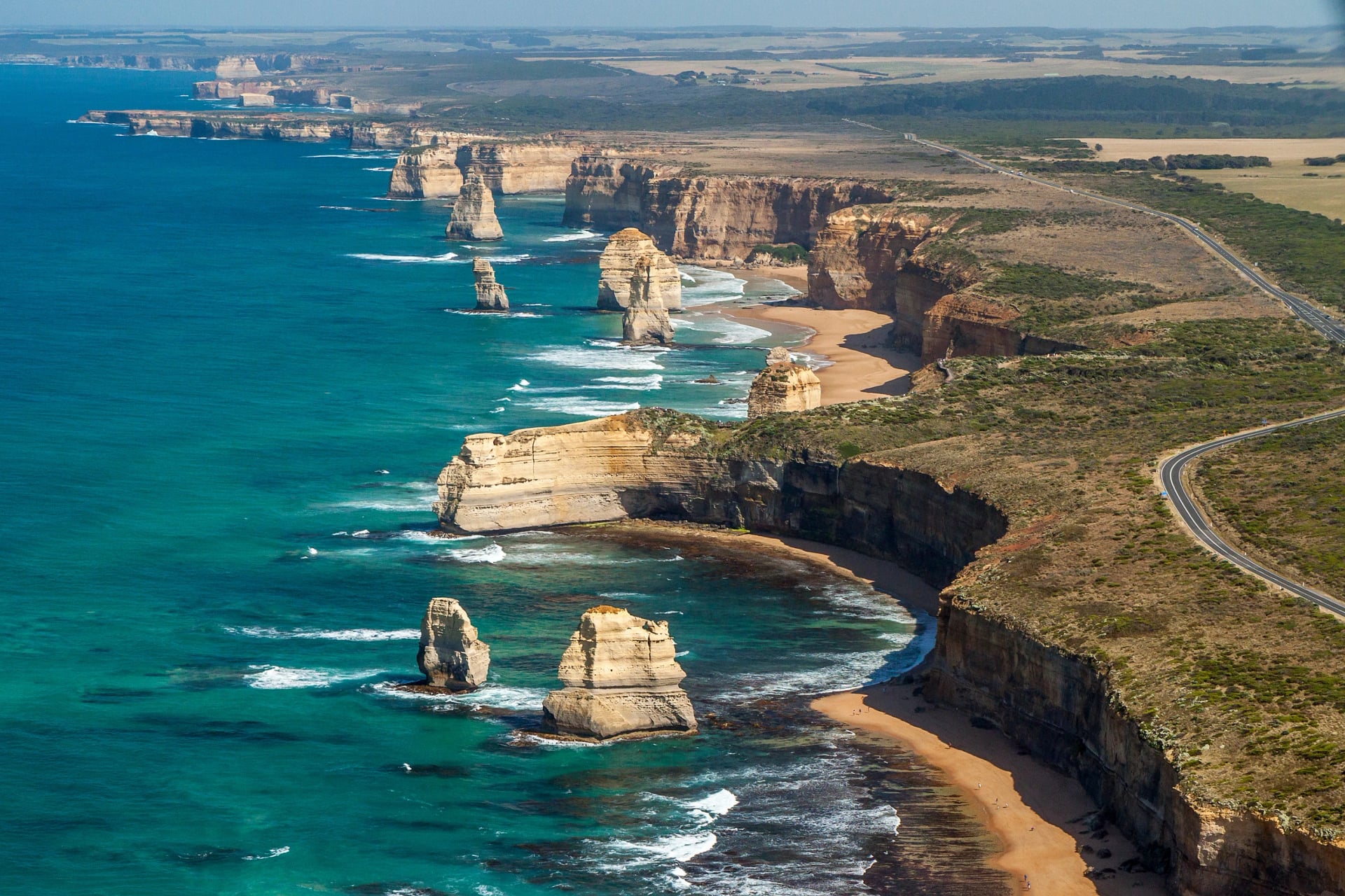 Look down on the Twelve Apostles at the finish